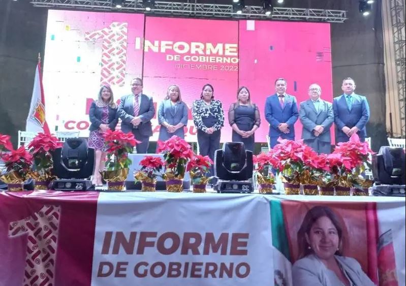 Nancy Cortés da su primer informe de gobierno en el municipio de Amaxac de Guerrero