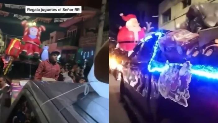 Con desfile navideño, el CJNG repartió regalos y juguetes a familias en calles de Jalisco