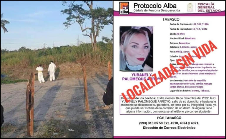 Localizan sin vida a Yubanely Palomeque, desaparecida en Chiapas