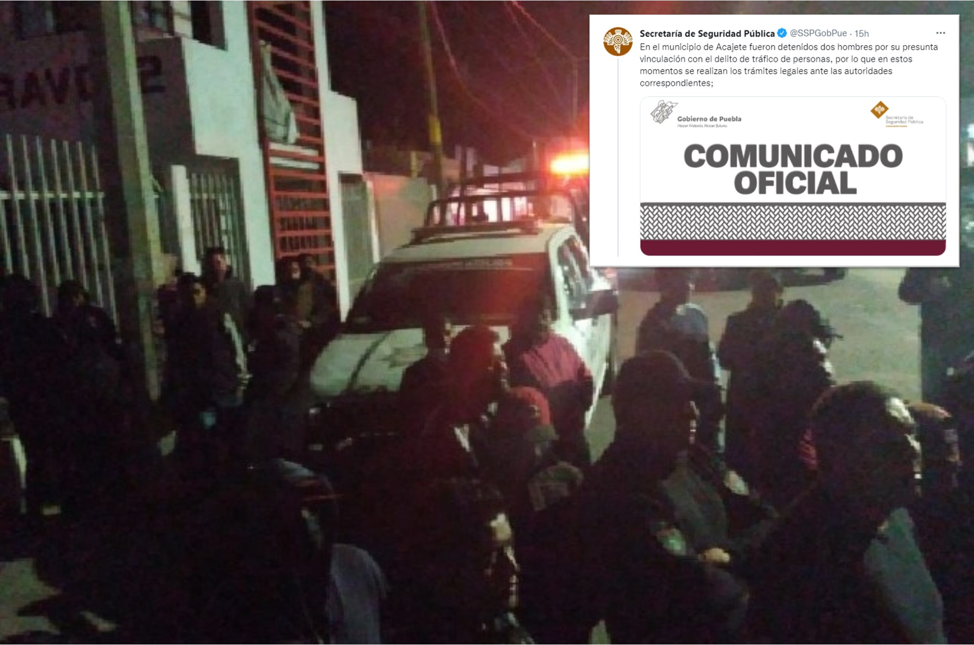 Vecinos de Acajete exigen la liberación de dos jóvenes; fueron detenidos por supuesto tráfico de personas 