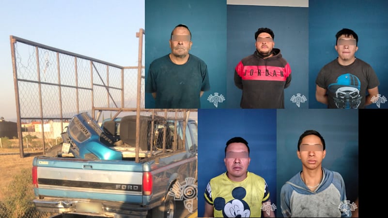Policía detiene a 5 personas que desmantelaban un auto robado con violencia en la colonia Villa Olímpica