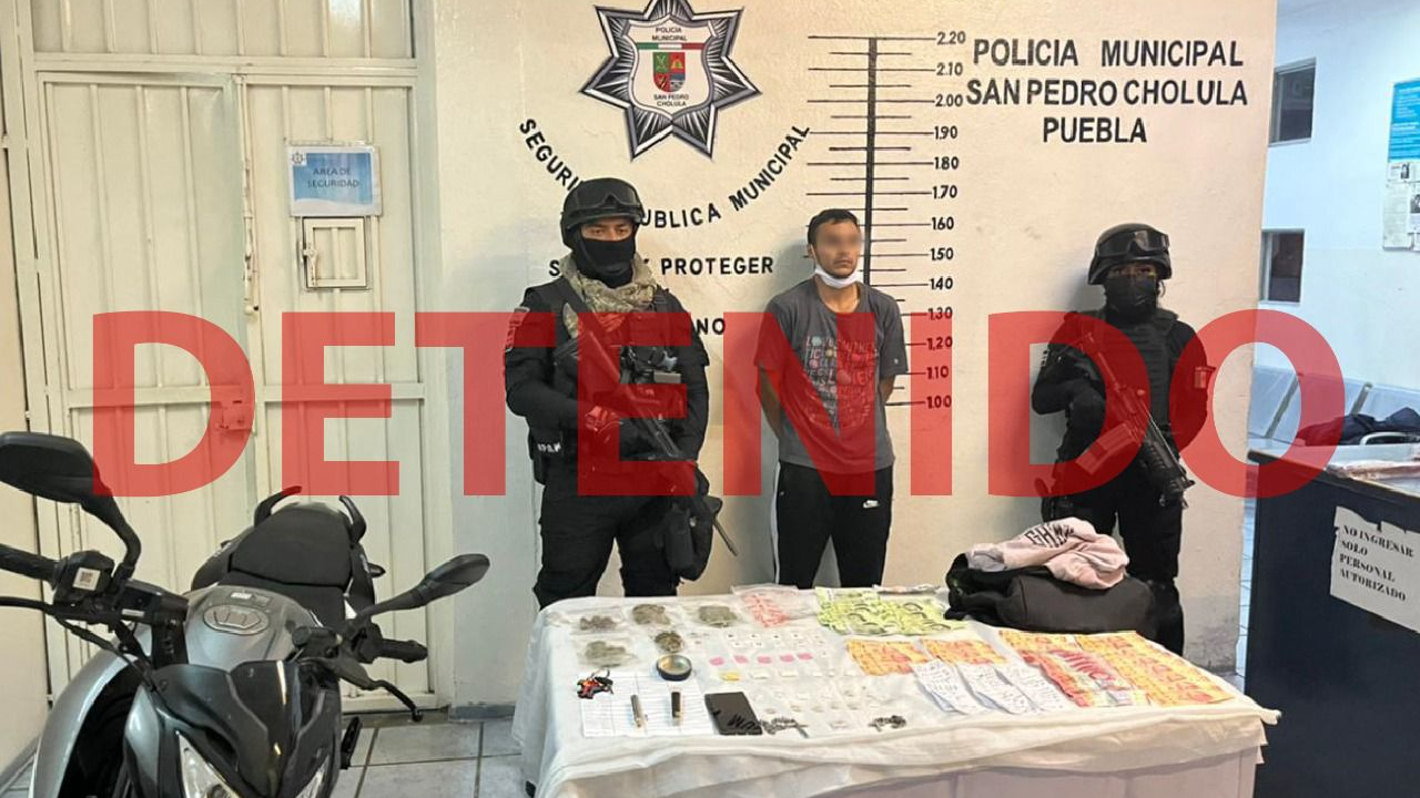 Detienen en San pedro Cholula a presunto narcomenudista