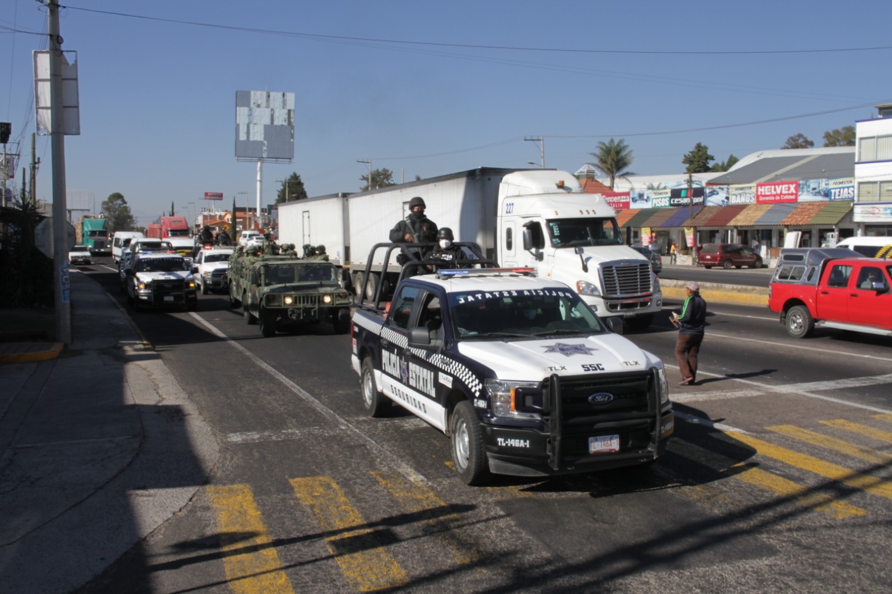 Despliega SSC y fuerzas federales operativo de seguridad para garantizar la paz social en Tlaxcala