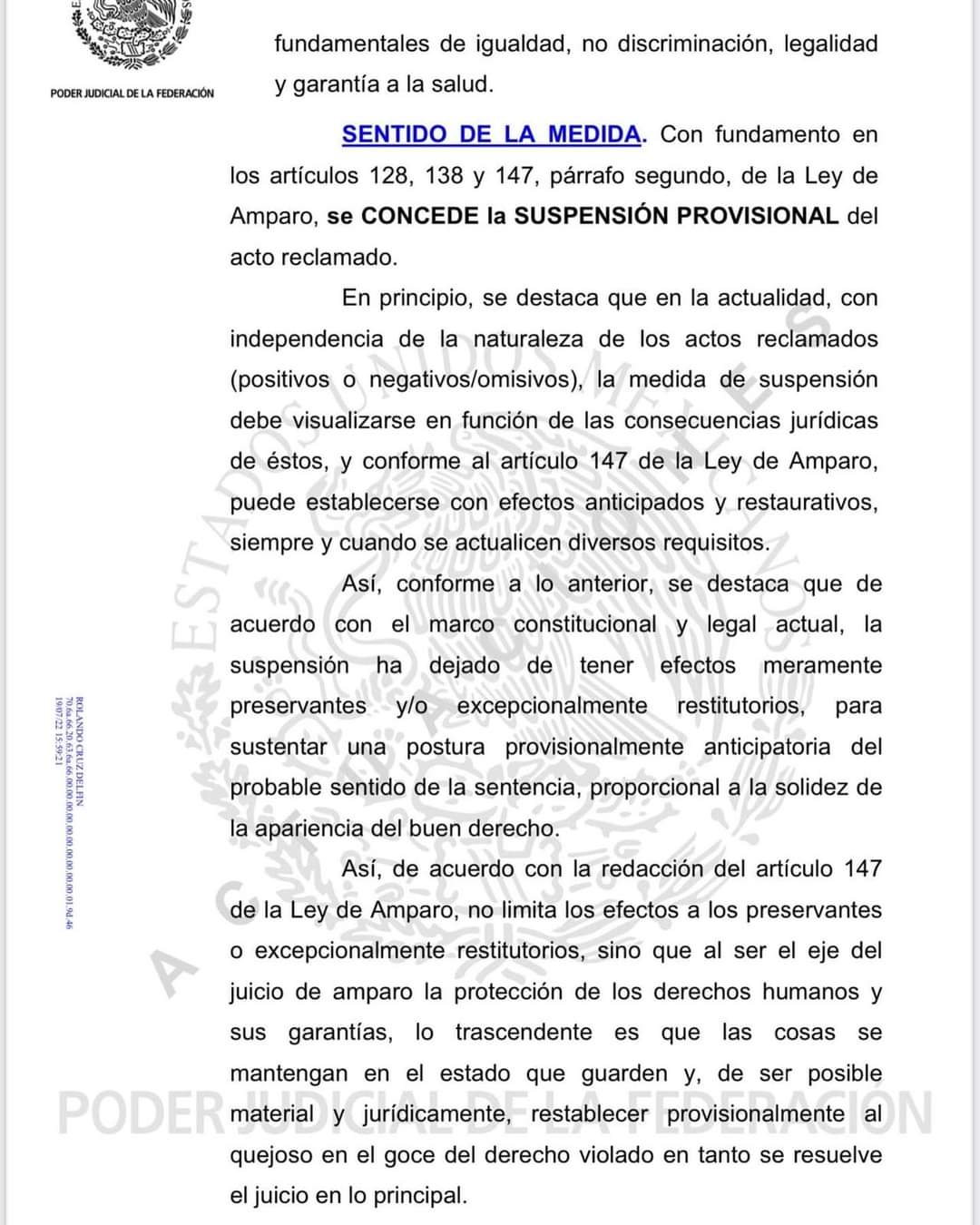 Anula provicionalmente Poder Judicial Federal decreto de certificado de vacunación