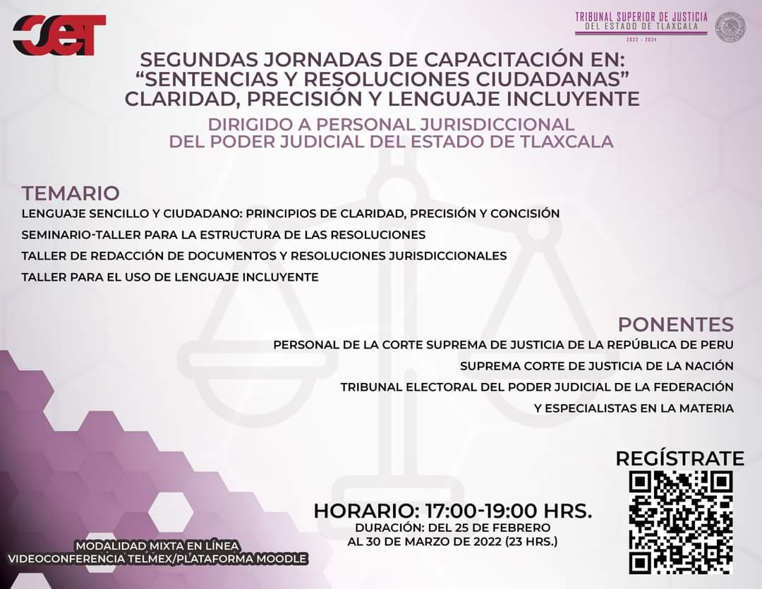 Personal del Poder Judicial de Tlaxcala recibirá capacitación internacional