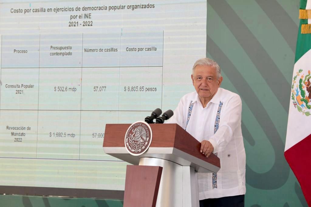 Pide AMLO al consejo del INE considere aumentar casillas para consulta de revocación de mandato