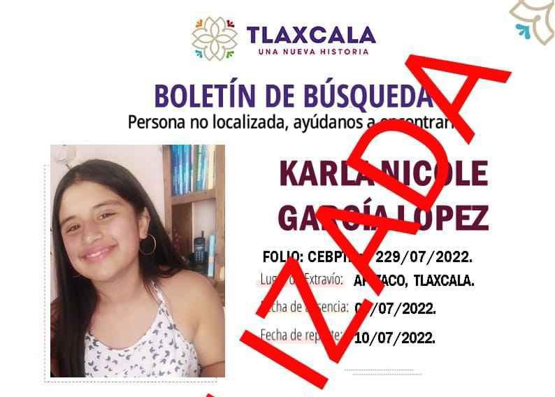 Localizan a menor extraviada en Apizaco