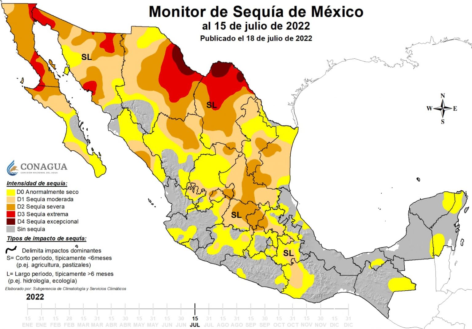 El 71.5% de la entidad presenta nivel mínimo de sequía