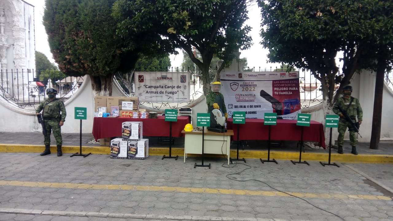 Respondieron tlaxcaltecas positivamente a campaña de canje de armas 2022