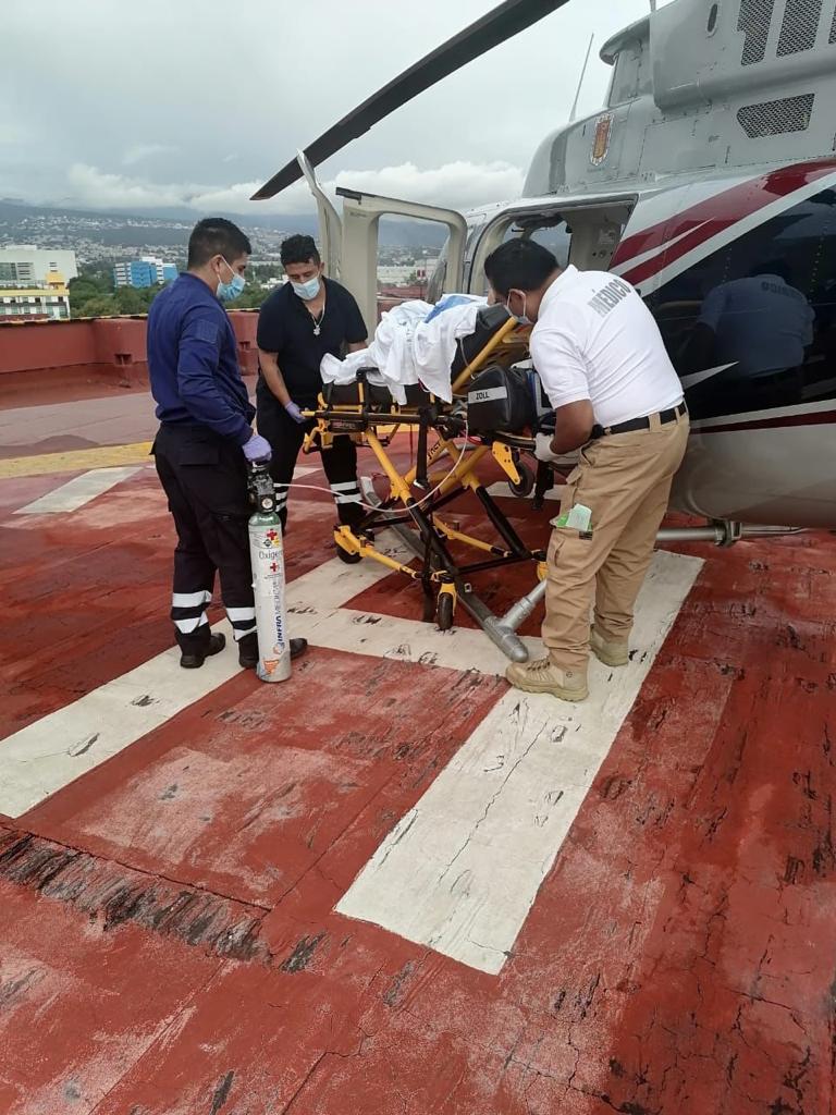 Realiza ambulancia aérea de Tlaxcala quinto traslado médico