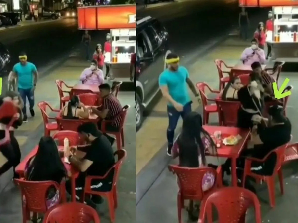 Mujer descubre a su esposo en puesto de hamburguesas con otra joven y lo confronta