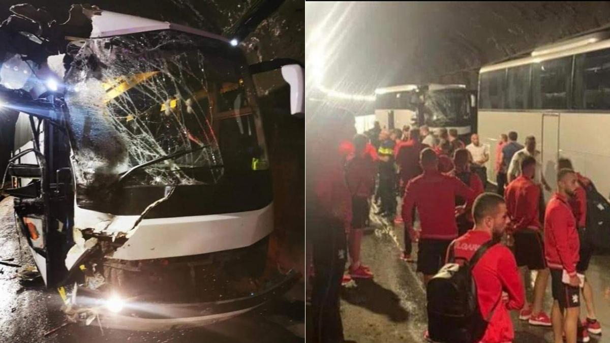Aparatoso accidente sufre autobús que trasladaba a selección de Bulgaria; jugador fue operado de emergencia