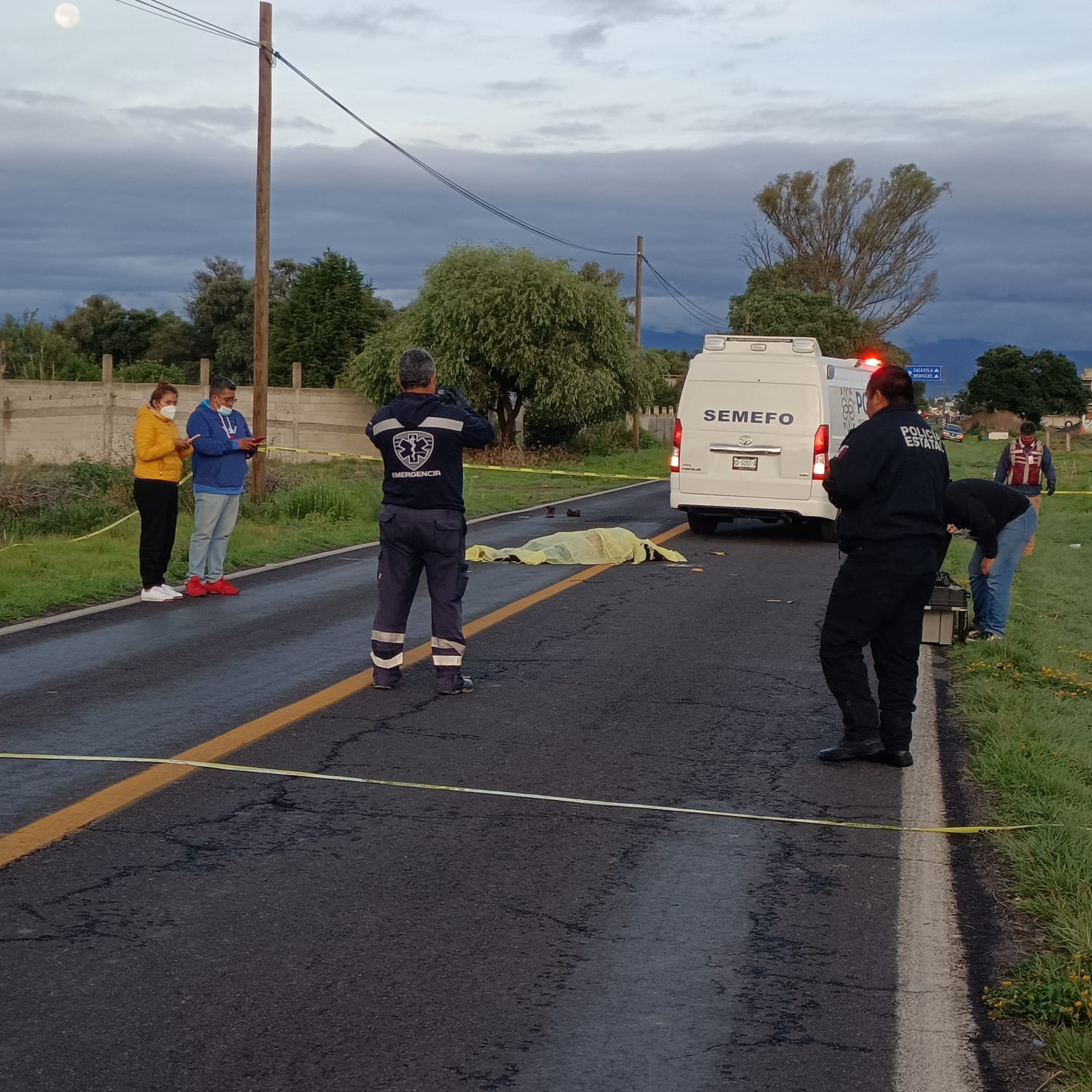 Muere hombre al ser atropellado sobre la Tlaxcala-Texmelucan