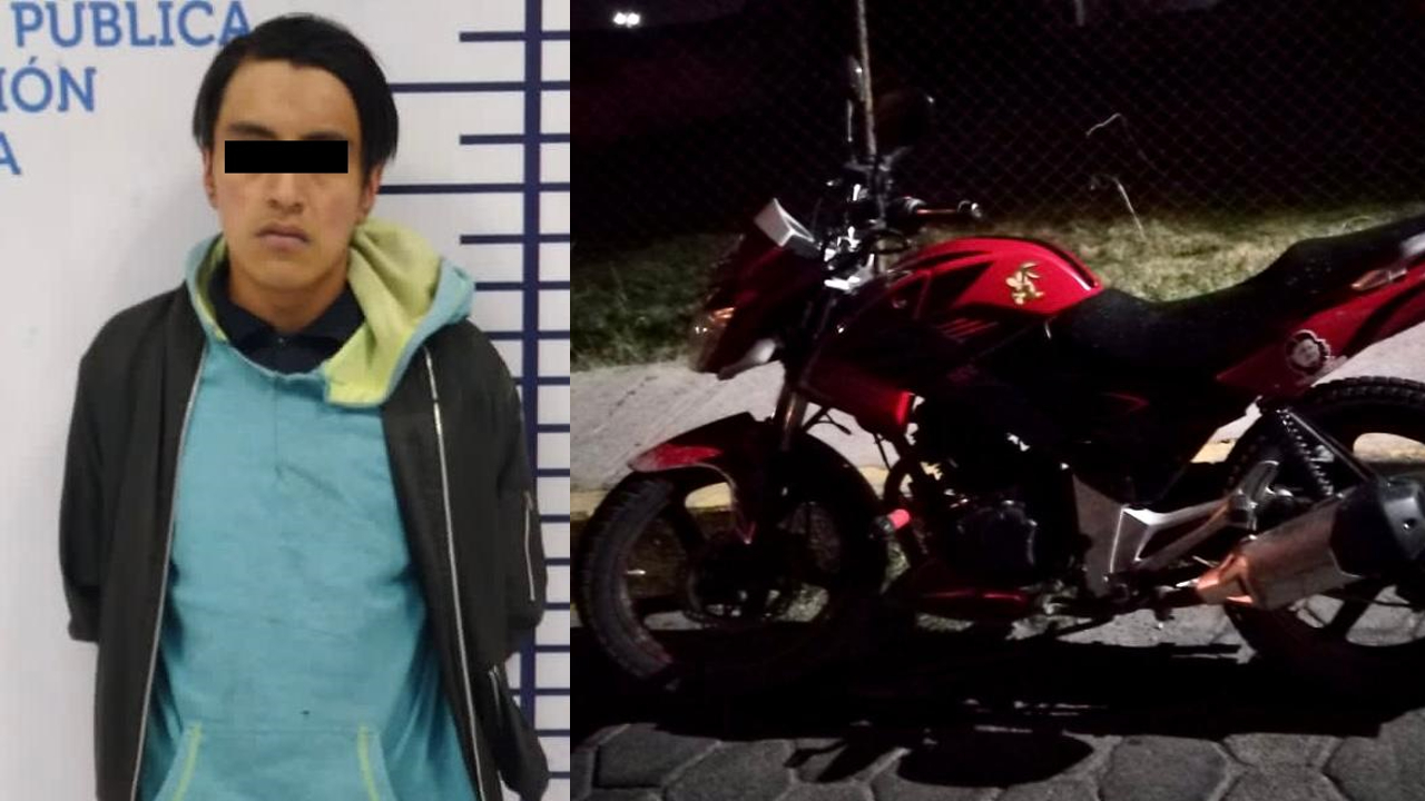 Detienen en San Andrés Cholula a presunto ladrón de motocicletas 