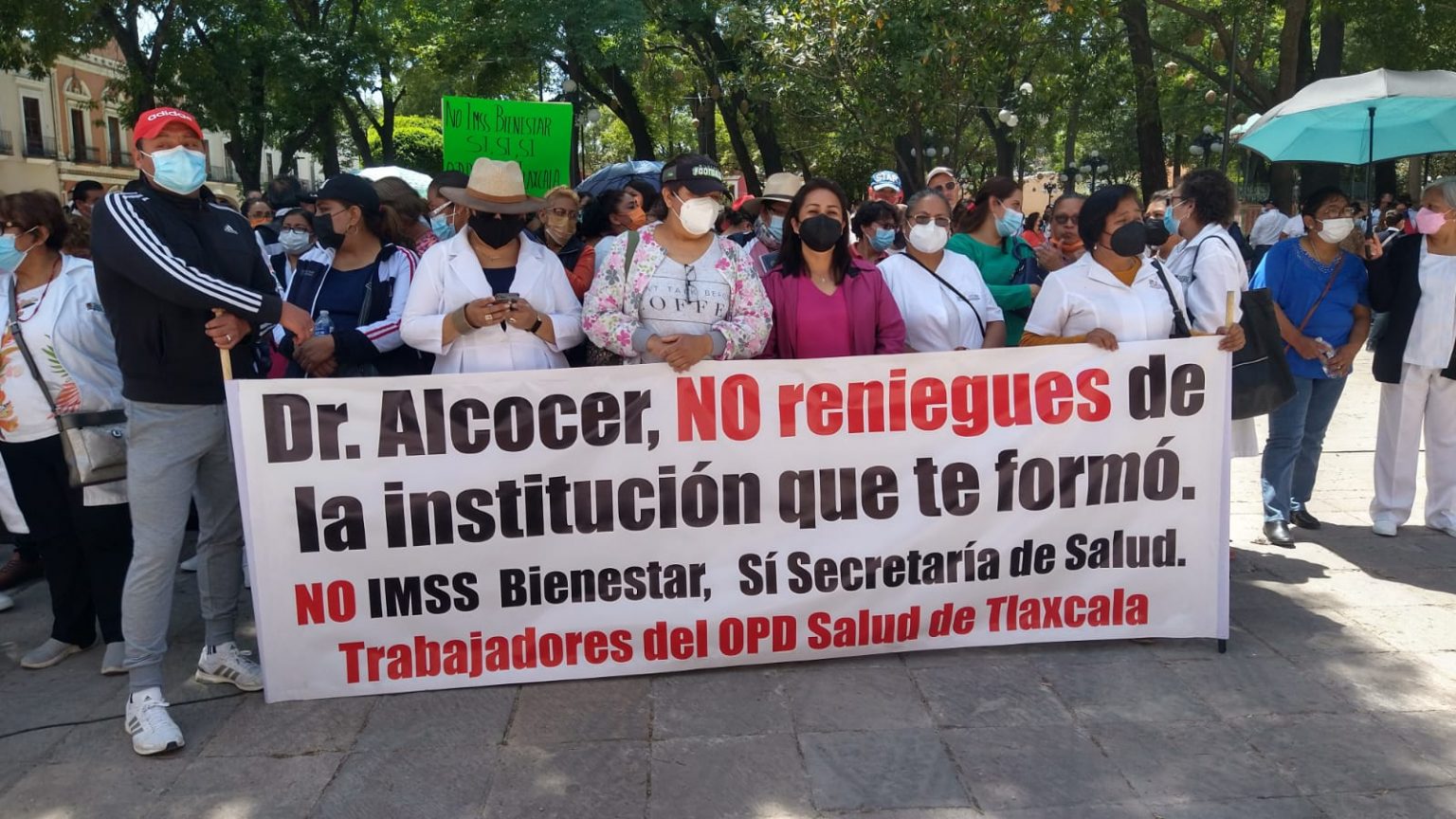 Trabajadores de Sesa Tlaxcala se manifestaron frente al Palacio de Gobierno
