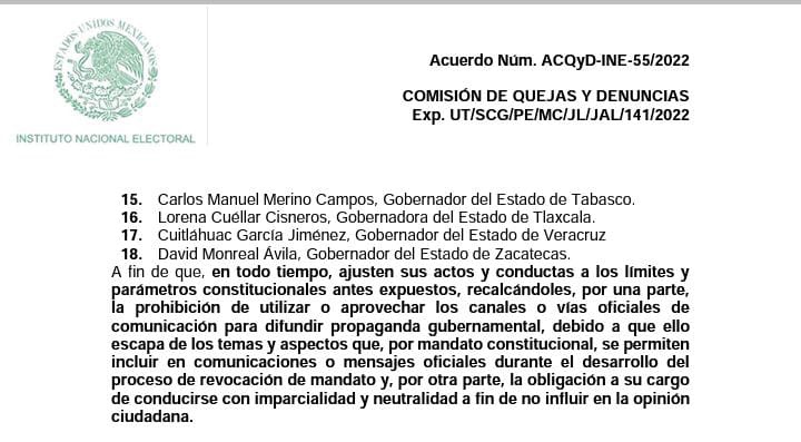 Declara INE improcedentes medidas cautelares a Gobernadora de Tlaxcala