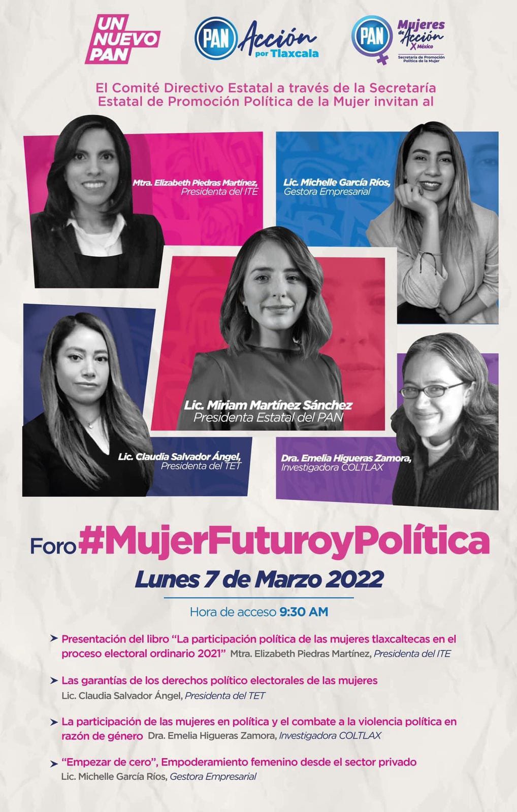 Celebrará el PAN el foro Mujer Futuro y Política en el marco del 8M