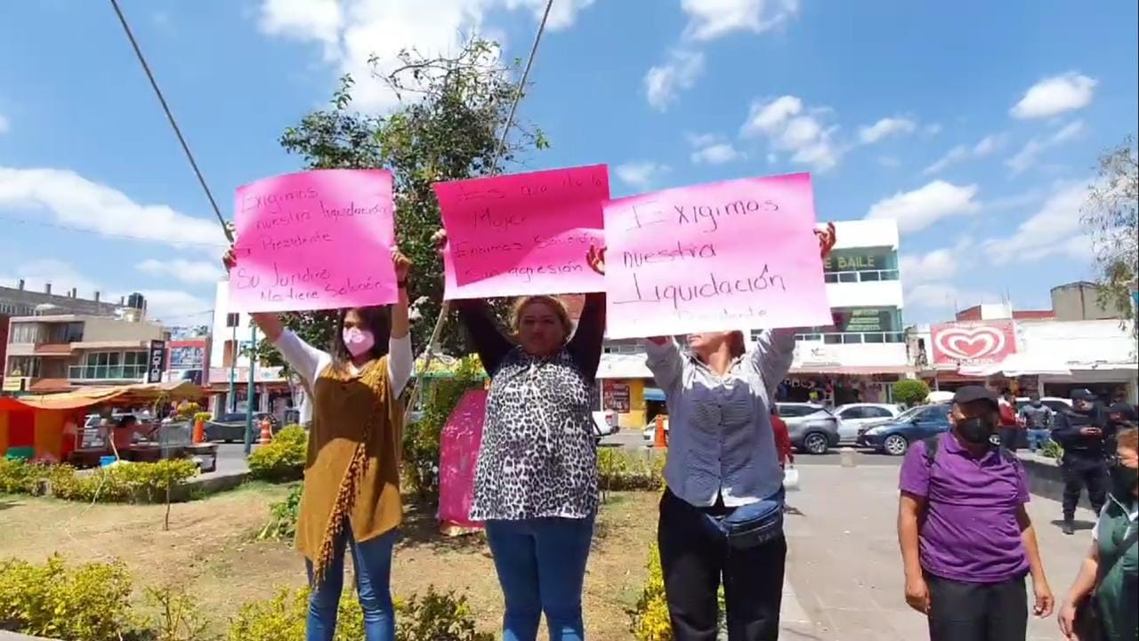 Ex trabajadoras del ayuntamiento de Chiautempan se manifestaron