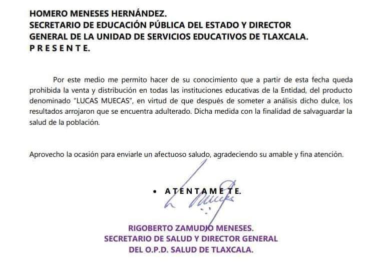 Por estar adulterado, prohíben venta de Lucas Muecas en escuelas de Tlaxcala