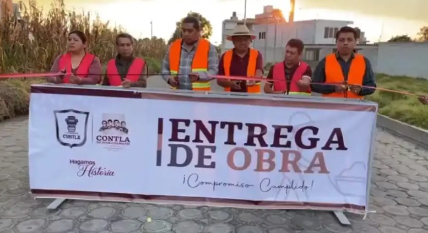 Alcalde de Contla inaugura obra de ampliación de red eléctrica en Cuauhtenco