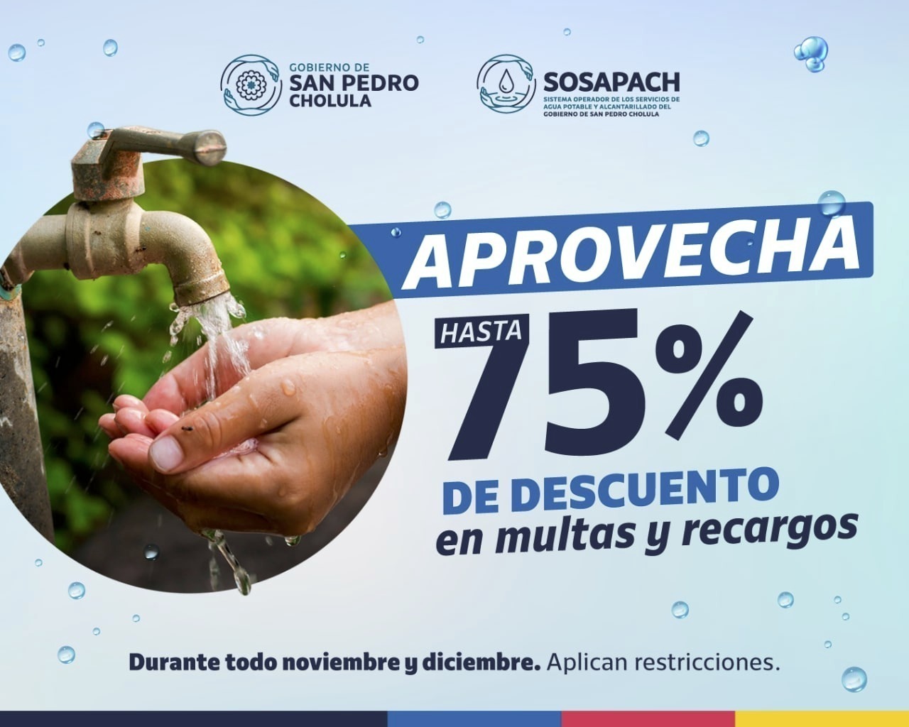 Anuncia SOSAPACH hasta 75% de descuento en multas y recargos