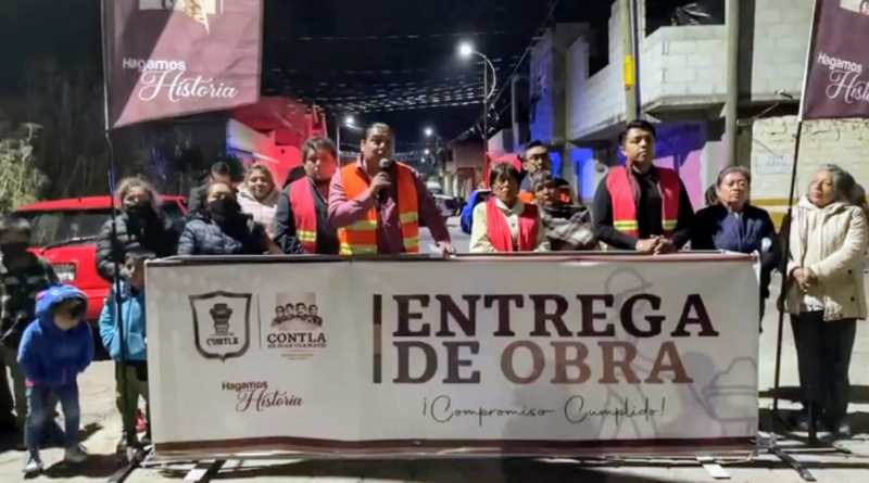 Alcalde de Contla inaugura ampliación de red de energía en la Sección Séptima