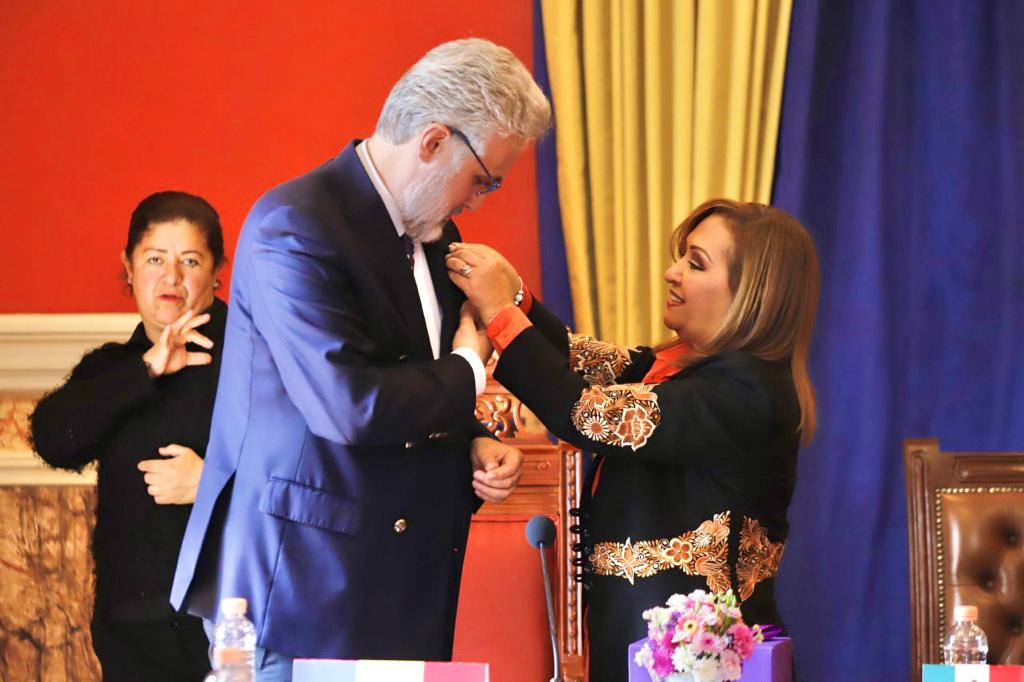 Ratifican alianzas gobernadora Lorena Cuéllar y embajador de Rumania, Marius G. Lazurca