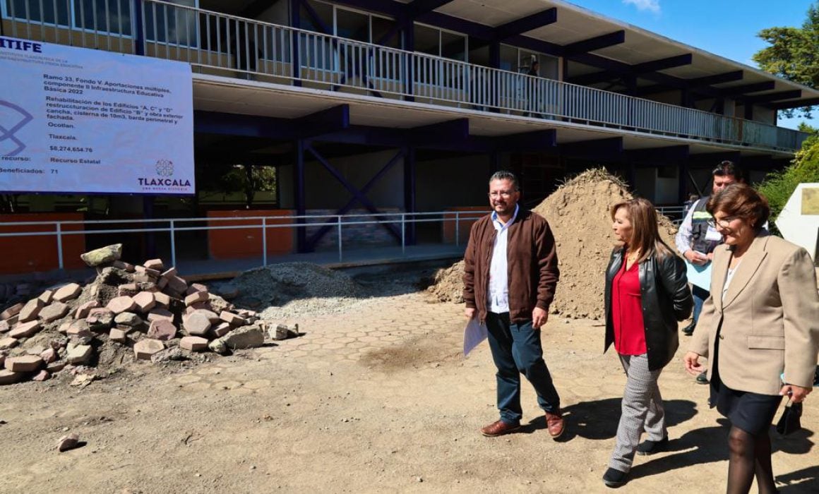 Supervisa Lorena Cuéllar trabajos de rehabilitación del CAM 1 de Tlaxcala