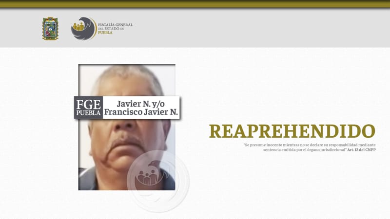 Francisco Javier N. es detenido en Veracruz, preso que se fugó del Cereso de Cholula