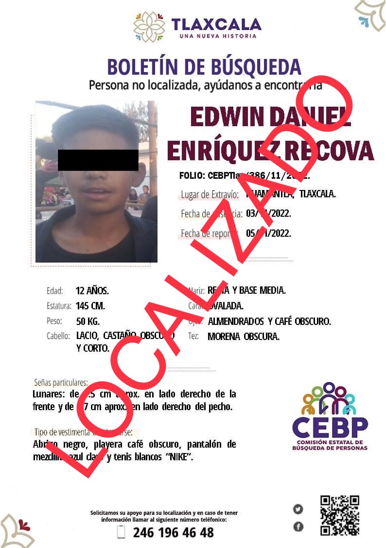 Ubican policías municipales a menor con reporte de no localizado