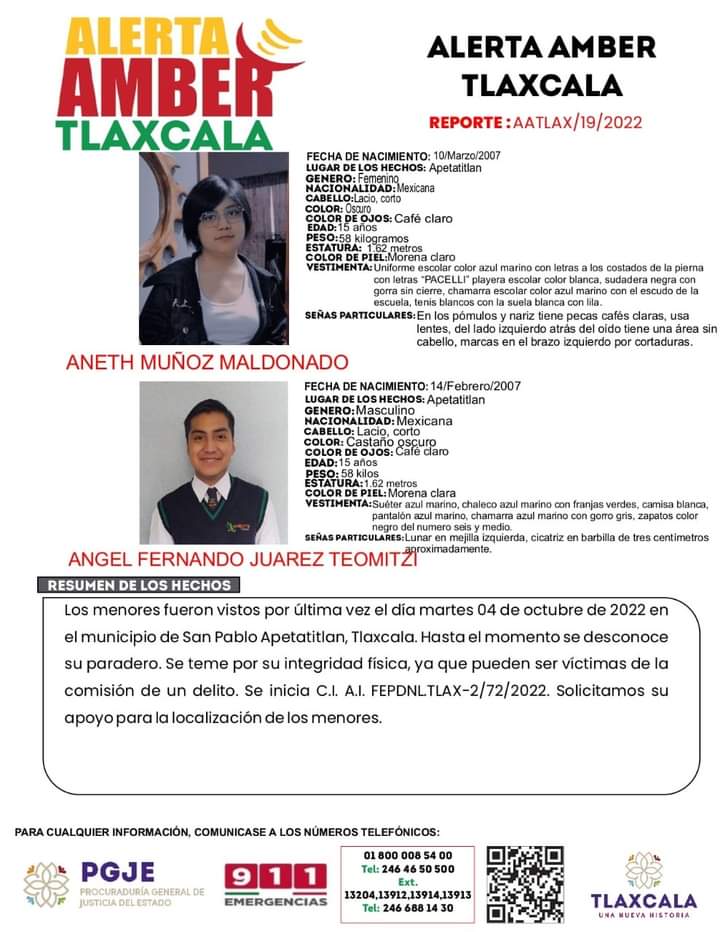 Desaparecen Dos Jóvenes De 15 Años En Apetatitlán