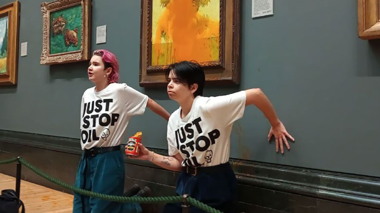 La pintura de los “Los Girasoles” de Vincent Van Gogh  no sufrió daño tras el ataque de activistas 