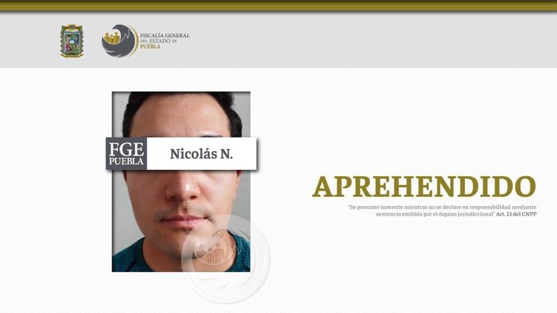Nicolás N. es detenido por el abuso de una niña de 3 años mientras prestaba su servicio social en Cholula