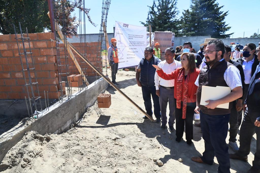 Visitó gobernadora Lorena Cuéllar construcción de primaria “Lázaro Cárdenas” en Tepatlaxco