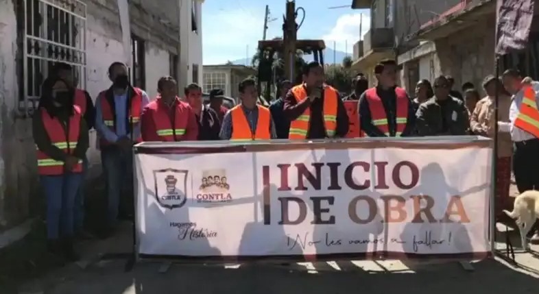 Ayuntamiento de Contla da banderazo de inicio a obras de infraestructura básica
