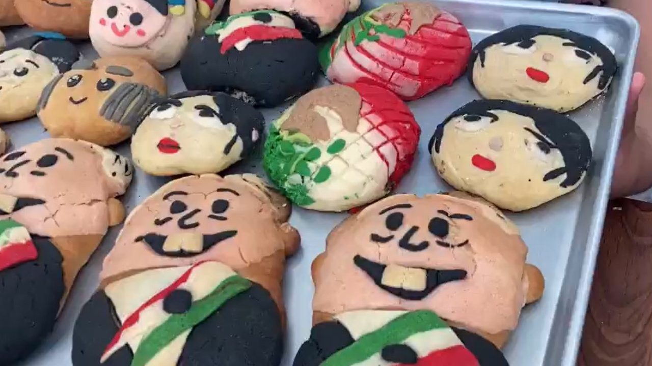 En Cholula; una panadería recreó la imagen del presidente López Obrador en un pan dulce
