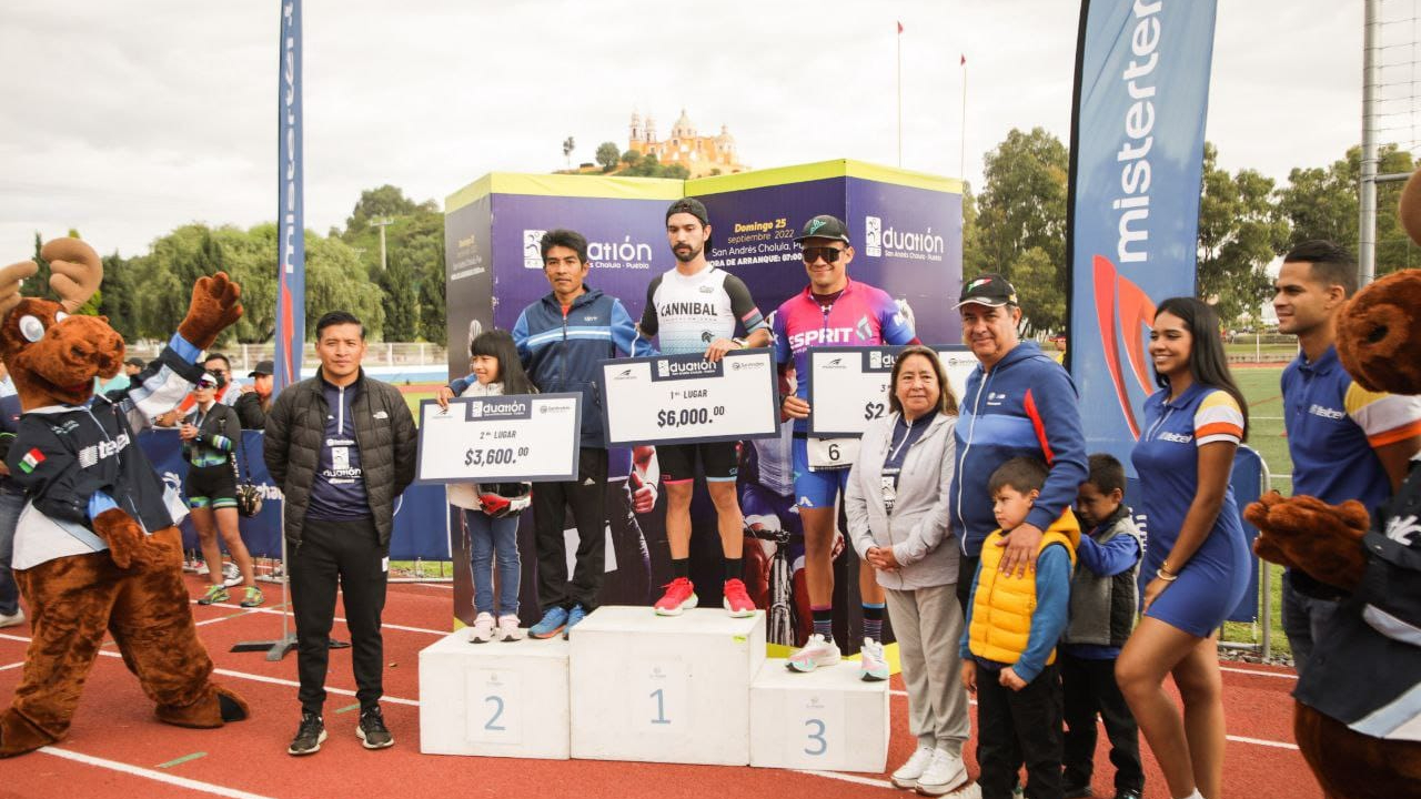 En San Andrés Cholula; con una gran afluencia se realizó el Duatlón local 