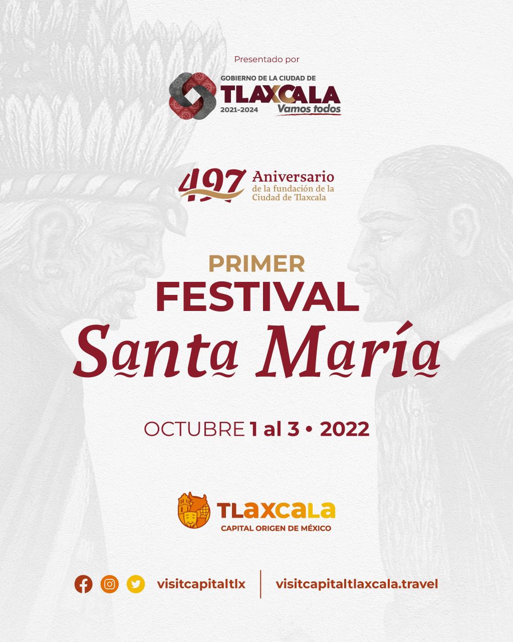 Ciudad de Tlaxcala celebrara su aniversario 497 el próximo 1, 2 y 3 de octubre