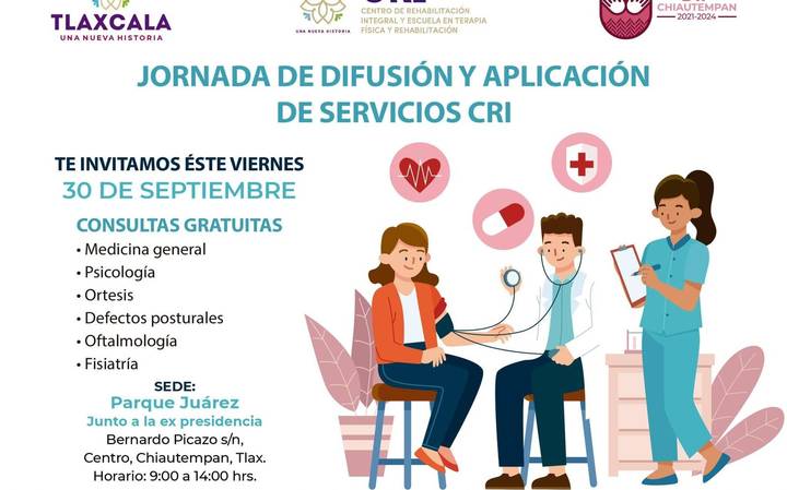Ayuntamiento de Chiautempan dará consultas gratuitas
