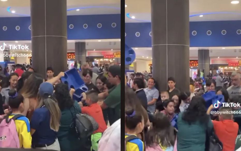 Escasez de charolas ocasiona pelea en el cine, incidente se hace viral (Vídeo)