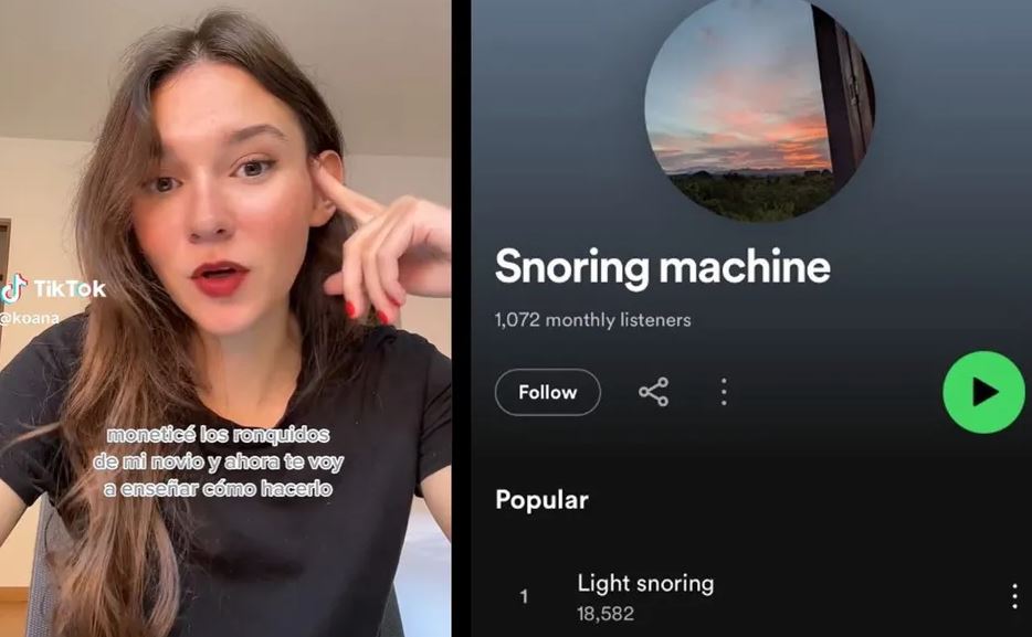 Mujer graba los ronquidos de su novio y logra ganar dinero al subirlos a Spotify (Vídeo)