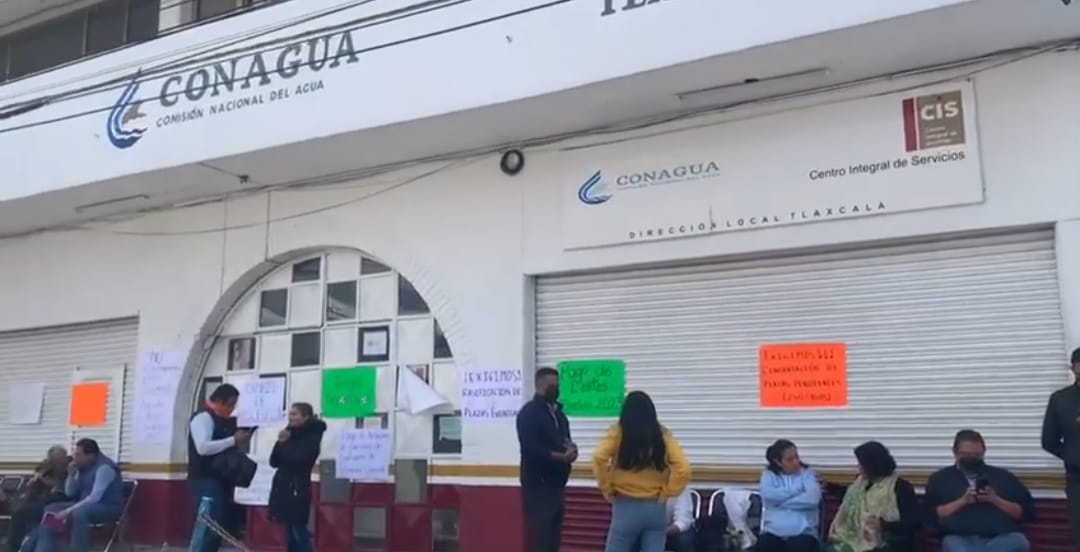 Se suman trabajadores de CONAGUA Tlaxcala a protesta nacional