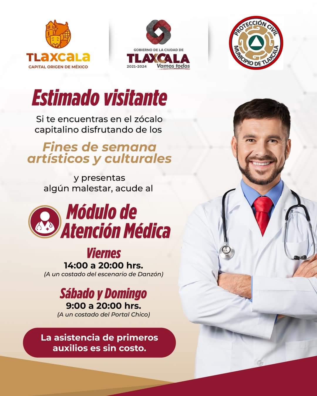 Brindan atención médica a personas que acuden al Viernes de Danzón