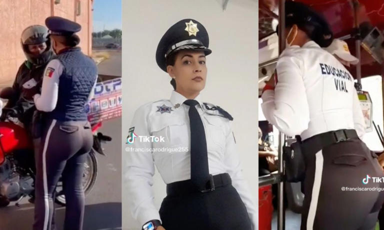 Mujer policía se vuelve viral por su gran belleza realizando su trabajo (Vídeo)