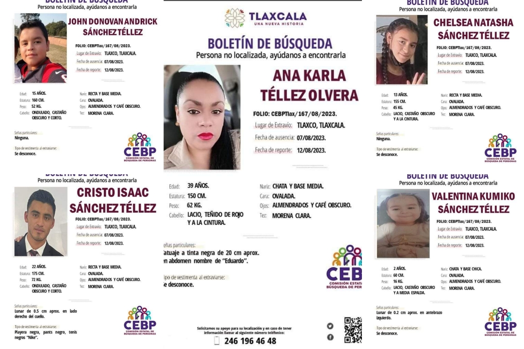 Familia de 5 integrantes desaparece en Tlaxco, tres de ellos menores de edad