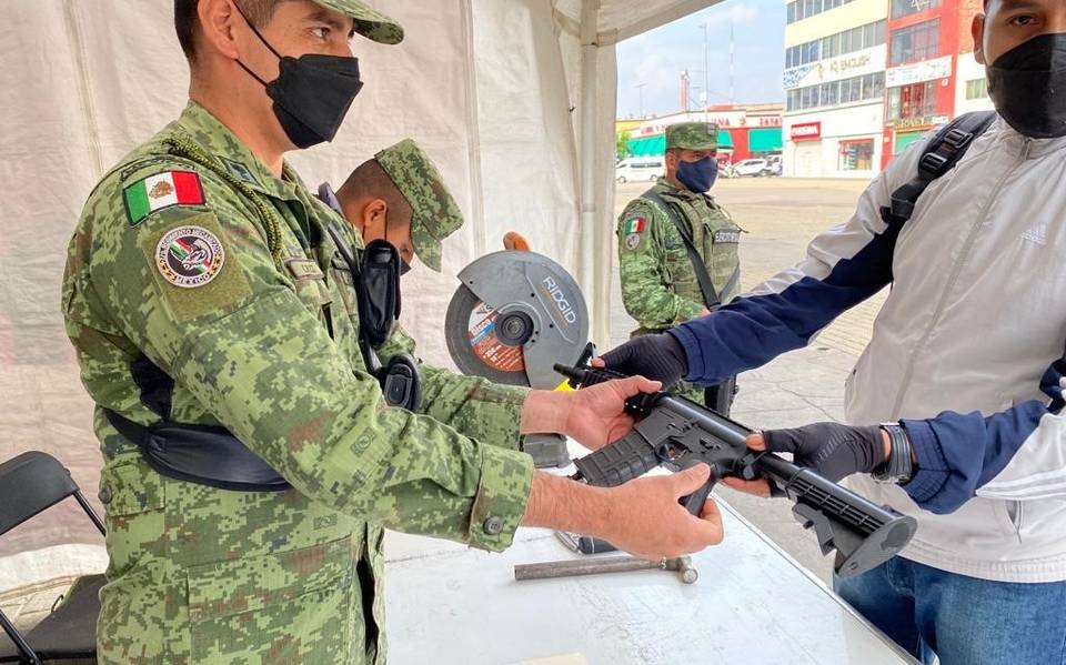Culmina campaña de canje de armas con destrucción en Zona Militar