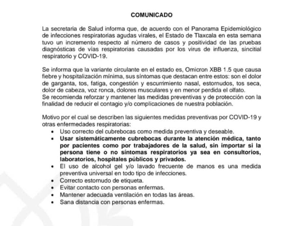 Alerta SESA por aumento de infecciones virales en Tlaxcala