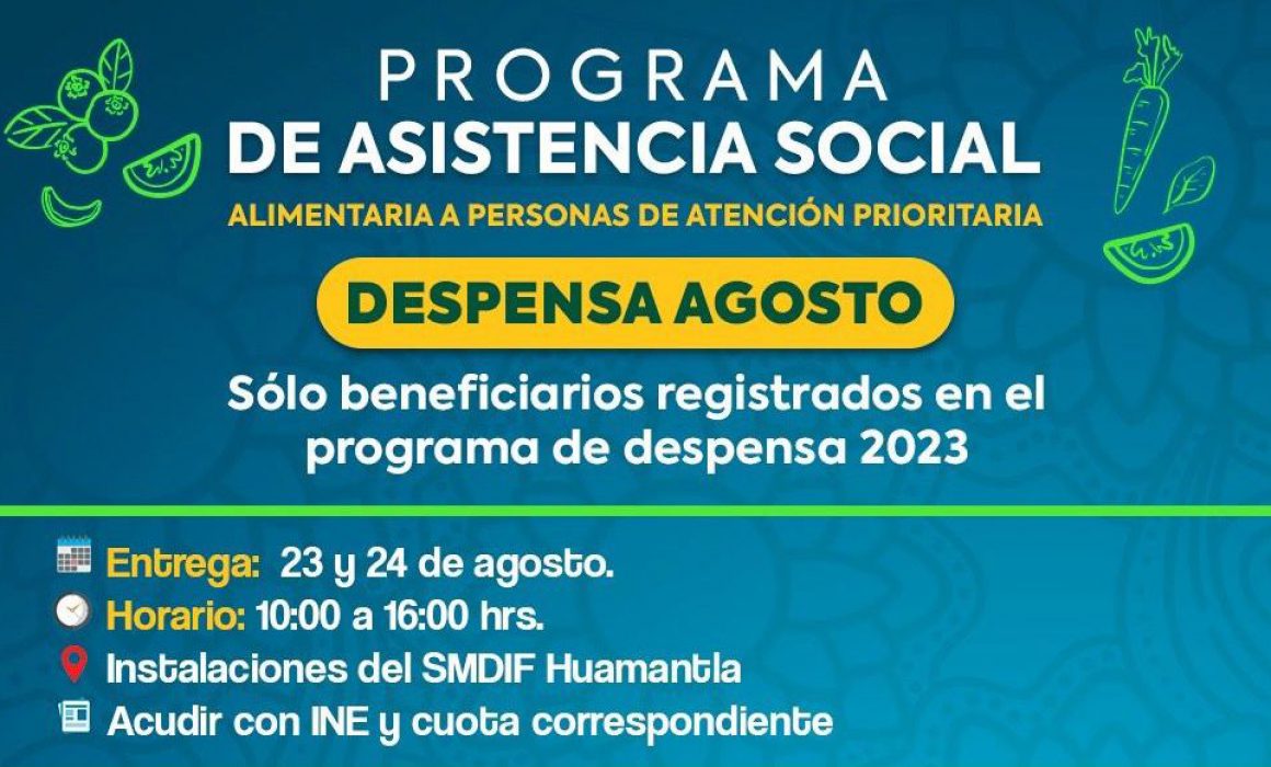 Entrega DIF Huamantla despensas a inscritos del programa de asistencia social