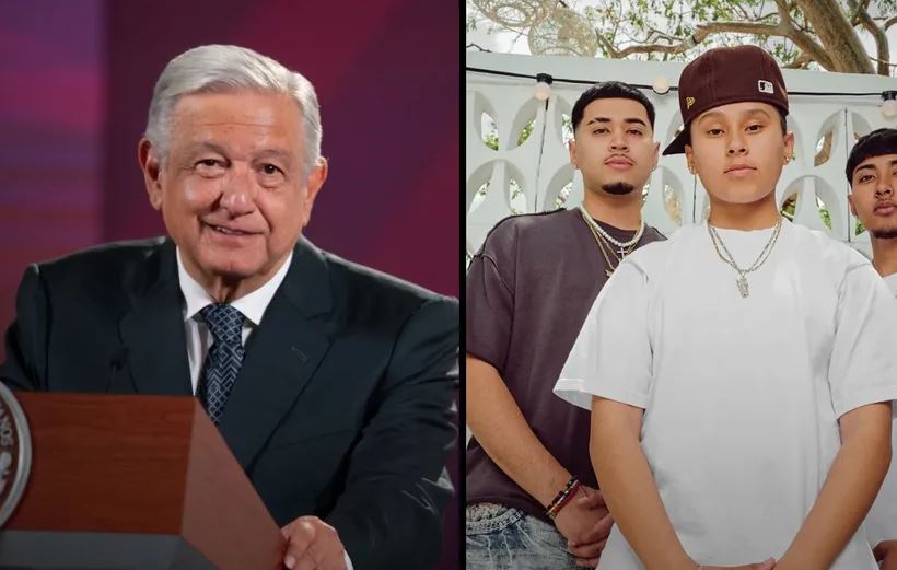 AMLO defiende a Yahritza y su Esencia y les dice: "son bienvenidos a tocar en el Zócalo" (Vídeo)