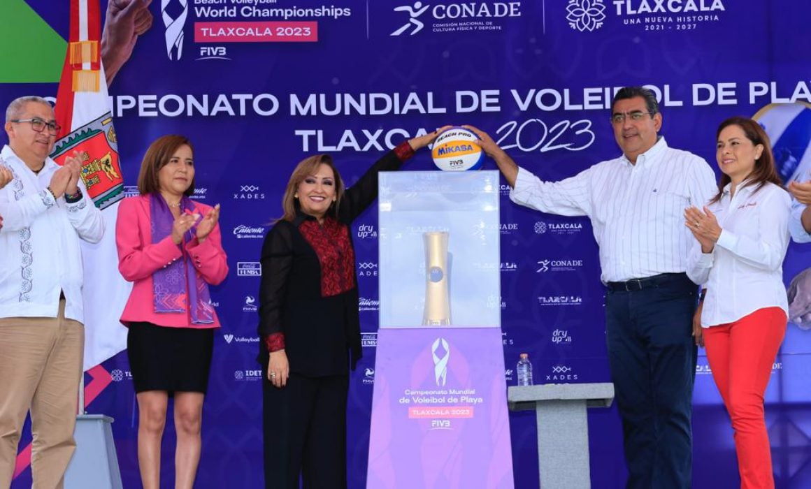 Recibe Puebla al Trophy Tour del mundial de voleibol de Playa Tlaxcala 2023